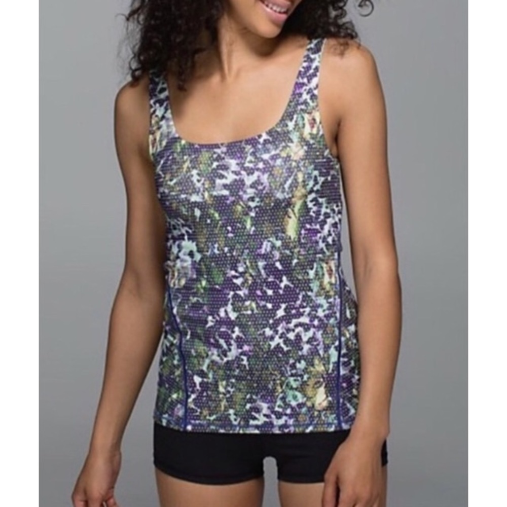 Lululemon Built In Bra Floral Workout Tank Top